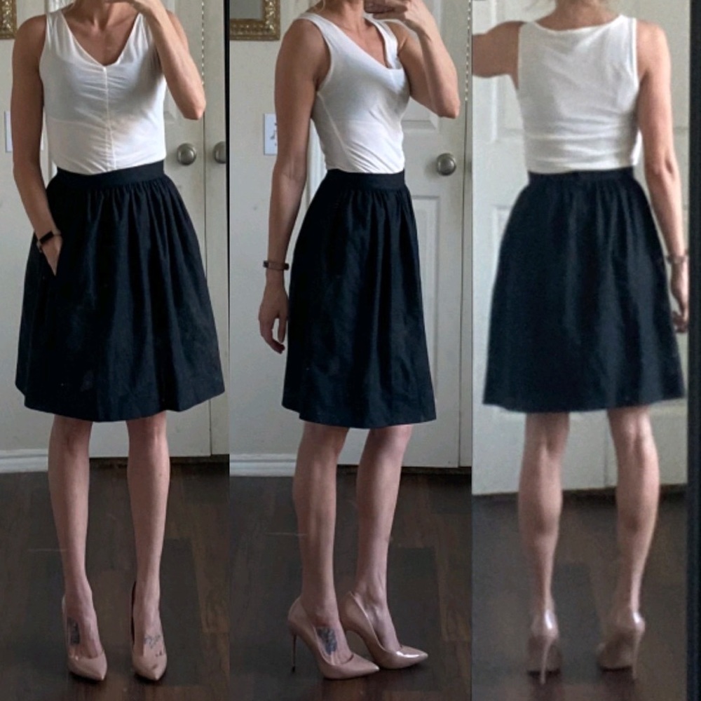 Valentino Miss V gray wool cashmere midi skirt